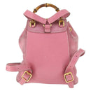 GUCCI Bamboo Backpack Suede Pink Gold 003 2034 0030 Auth BA9946-2