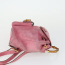 GUCCI Bamboo Backpack Suede Pink Gold 003 2034 0030 Auth BA9946-3