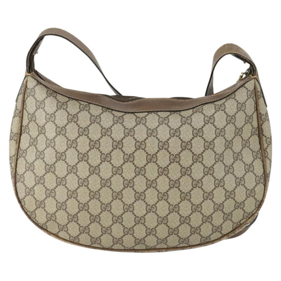 GUCCI GG Supreme Shoulder Bag PVC Beige Gold 001 256 0719 Auth BA9947