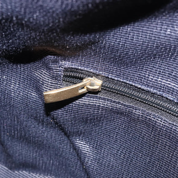 Salvatore Ferragamo Gancini Shoulder Bag Canvas Blue Gold Auth BA9948