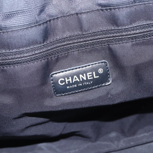 CHANEL New Travel Line Tote Bag Nylon Black Gold CC Auth BA9949