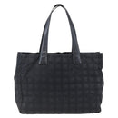 CHANEL New Travel Line Tote Bag Nylon Black Gold CC Auth BA9949-13