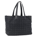 CHANEL New Travel Line Tote Bag Nylon Black Gold CC Auth BA9950-1