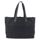 CHANEL New Travel Line Tote Bag Nylon Black Gold CC Auth BA9950-13
