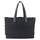 CHANEL New Travel Line Tote Bag Nylon Black Gold CC Auth BA9950-2