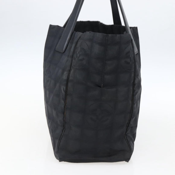 CHANEL New Travel Line Tote Bag Nylon Black Gold CC Auth BA9950