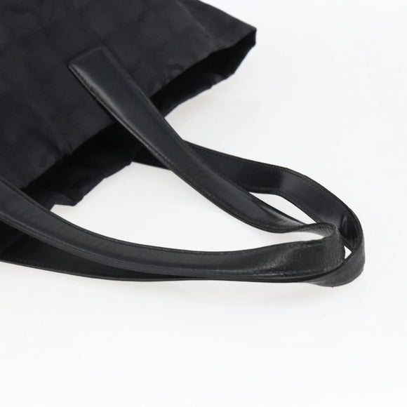 CHANEL New Travel Line Tote Bag Nylon Black Gold CC Auth BA9950