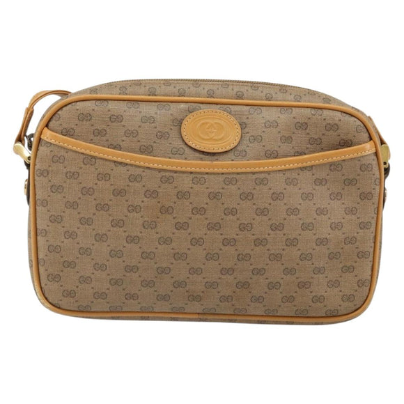 GUCCI Micro GG Supreme Shoulder Bag PVC Beige Gold 007 113 1943 Auth BA9951