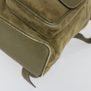 GUCCI Bamboo Backpack Suede Khaki Gold 003 58 0016 Auth BA9952-12