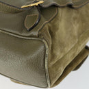 GUCCI Bamboo Backpack Suede Khaki Gold 003 58 0016 Auth BA9952-14
