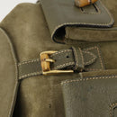 GUCCI Bamboo Backpack Suede Khaki Gold 003 58 0016 Auth BA9952-16