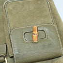 GUCCI Bamboo Backpack Suede Khaki Gold 003 58 0016 Auth BA9952-24
