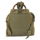GUCCI Bamboo Backpack Suede Khaki Gold 003 58 0016 Auth BA9952-3