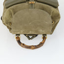 GUCCI Bamboo Backpack Suede Khaki Gold 003 58 0016 Auth BA9952-6