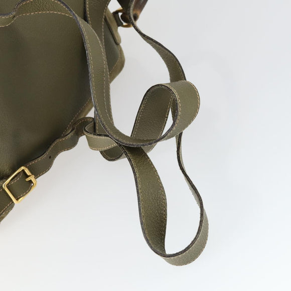 GUCCI Bamboo Backpack Suede Khaki Gold 003 58 0016 Auth BA9952
