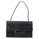 Salvatore Ferragamo Gancini Hand Bag Leather Black Silver Auth BA9953-13