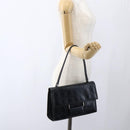 Salvatore Ferragamo Gancini Hand Bag Leather Black Silver Auth BA9953-21