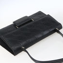 Salvatore Ferragamo Gancini Hand Bag Leather Black Silver Auth BA9953-6