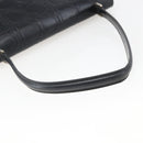 Salvatore Ferragamo Gancini Hand Bag Leather Black Silver Auth BA9953-7