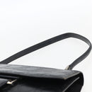 Salvatore Ferragamo Gancini Hand Bag Leather Black Silver Auth BA9953-8