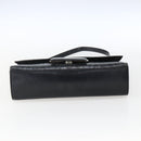 Salvatore Ferragamo Gancini Hand Bag Leather Black Silver Auth BA9953-5