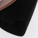 Salvatore Ferragamo Hand Bag Suede Black Gold Auth BA9957-10