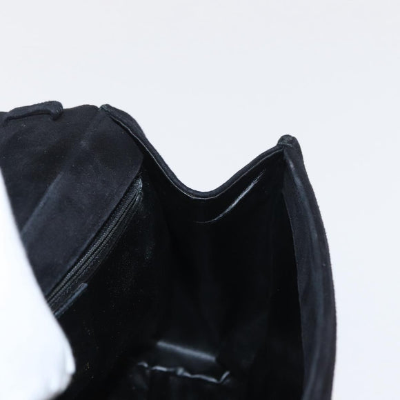 Salvatore Ferragamo Hand Bag Suede Black Gold Auth BA9957