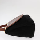Salvatore Ferragamo Hand Bag Suede Black Gold Auth BA9957-5