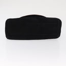 Salvatore Ferragamo Hand Bag Suede Black Gold Auth BA9957-9