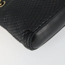 BALLY Chain Shoulder Bag Leather Black Gold Auth BA9958-14