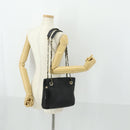 BALLY Chain Shoulder Bag Leather Black Gold Auth BA9958-22