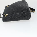 BALLY Chain Shoulder Bag Leather Black Gold Auth BA9958-4