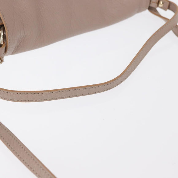 Chloe Hand Bag Leather 2way Beige Gold Auth BA9959