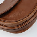 Burberrys Shoulder Bag Leather Brown Gold Auth BA9960-11