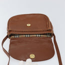Burberrys Shoulder Bag Leather Brown Gold Auth BA9960-15