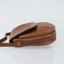 Burberrys Shoulder Bag Leather Brown Gold Auth BA9960-5