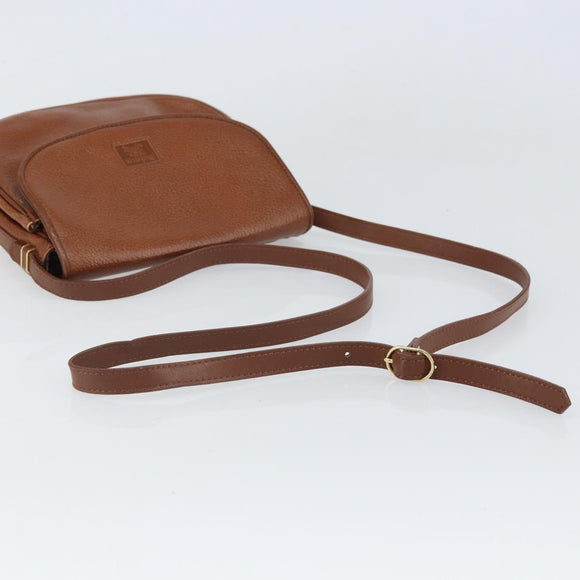 Burberrys Shoulder Bag Leather Brown Gold Auth BA9960