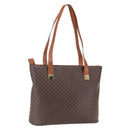 CELINE Macadam Canvas Tote Bag PVC Leather Brown Gold Auth BA9962-1