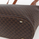 CELINE Macadam Canvas Tote Bag PVC Leather Brown Gold Auth BA9962-8