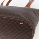 CELINE Macadam Canvas Tote Bag PVC Leather Brown Gold Auth BA9962-16