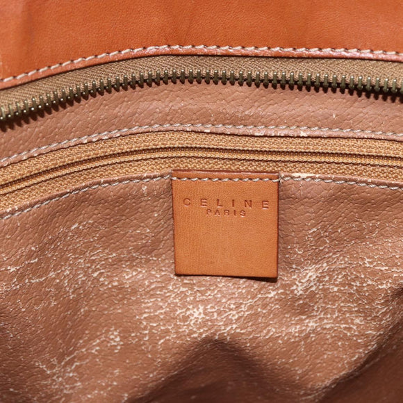 CELINE Macadam Canvas Tote Bag PVC Leather Brown Gold Auth BA9962