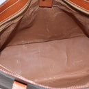 CELINE Macadam Canvas Tote Bag PVC Leather Brown Gold Auth BA9962-10