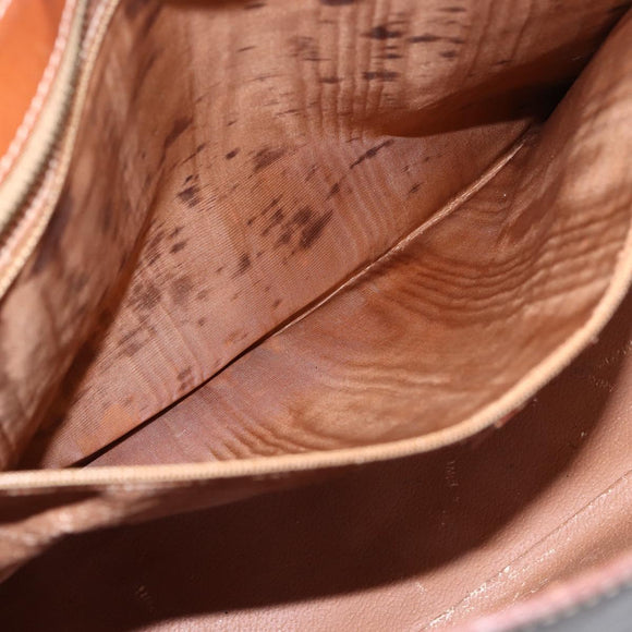 CELINE Macadam Canvas Tote Bag PVC Leather Brown Gold Auth BA9962