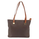 CELINE Macadam Canvas Tote Bag PVC Leather Brown Gold Auth BA9962-2