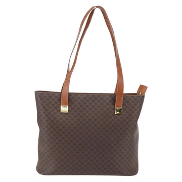 CELINE Macadam Canvas Tote Bag PVC Leather Brown Gold Auth BA9962 - 0