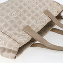 CHANEL New Travel Line Tote Bag Nylon Beige Gold CC Auth BA9963-6