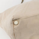 CHANEL Tote Bag Canvas Beige Silver CC Auth BA9964-11