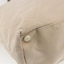 CHANEL Tote Bag Canvas Beige Silver CC Auth BA9964-13
