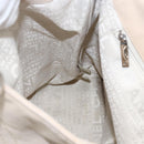 CHANEL Tote Bag Canvas Beige Silver CC Auth BA9964-19