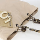 CHANEL Tote Bag Canvas Beige Silver CC Auth BA9964-6